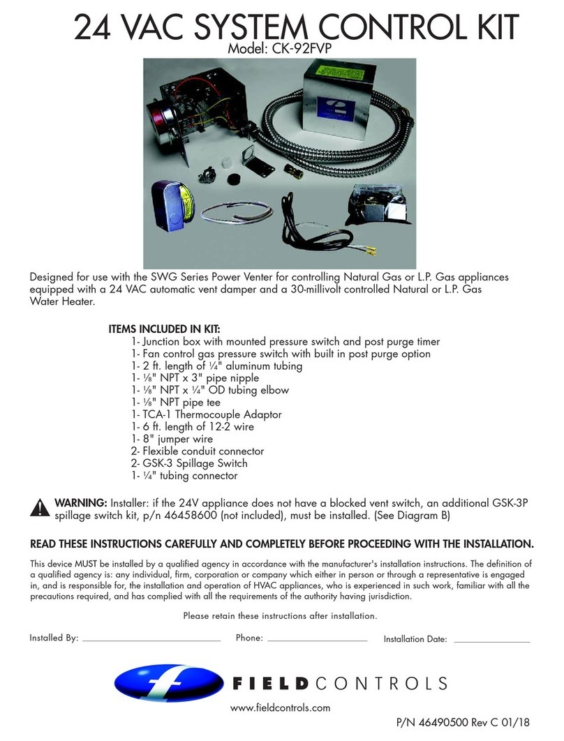 Field Controls CK-92FVP User manual Field Controls CK-92FVP User manual