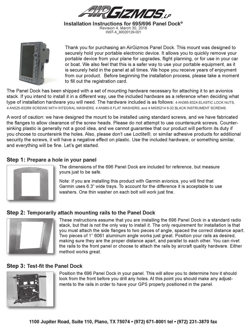 AIR GIZMOS Panel Dock 695 installation instructions