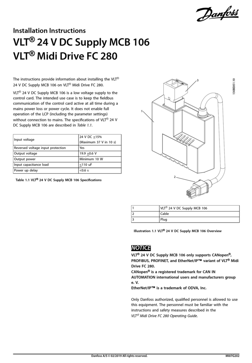 Danfoss VLT Midi Drive FC 280 installation instructions