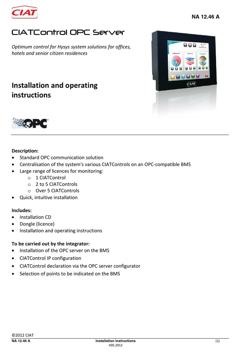 CIAT CIATControl OPC Server User manual