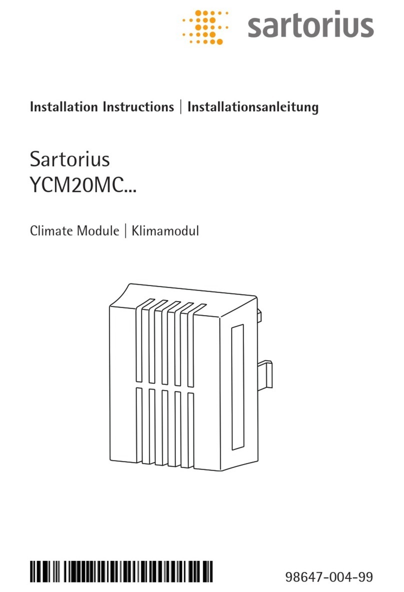 Sartorius YCM20MC Series installation instructions