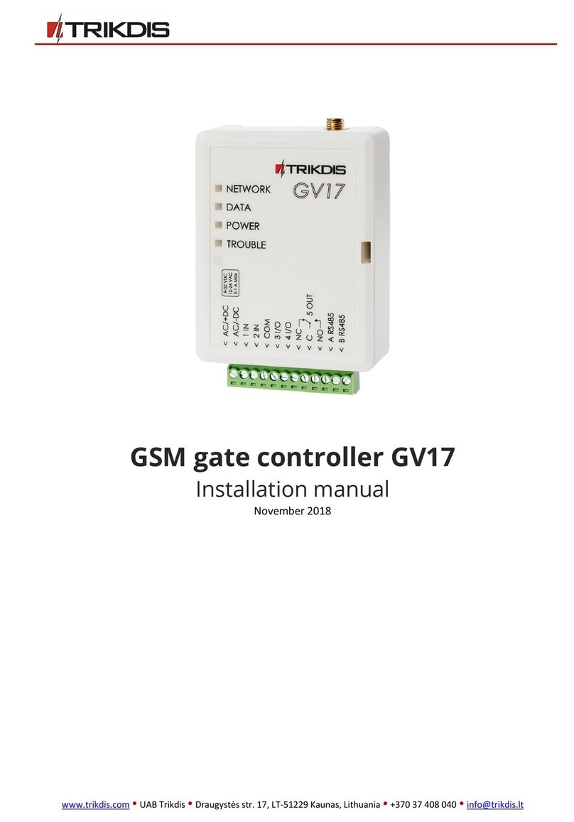 Trikdis GV17 installation manual Trikdis GV17 installation manual