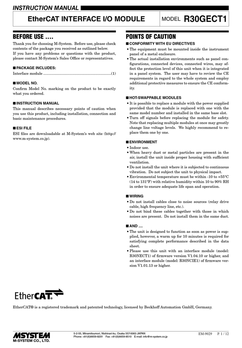 M-system EtherCAT R30GECT1 User manual
