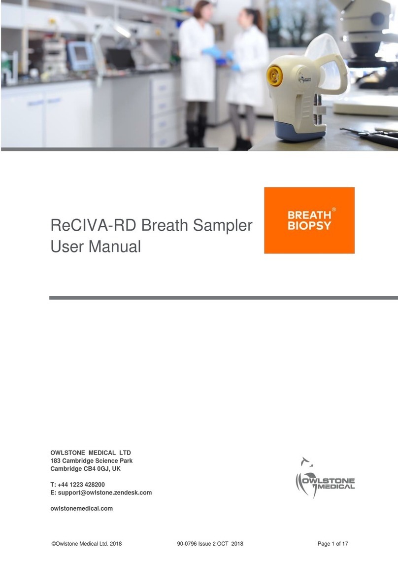 Owlstone Medical Breath Biospy ReCIVA-RD Breath Sampler user manual