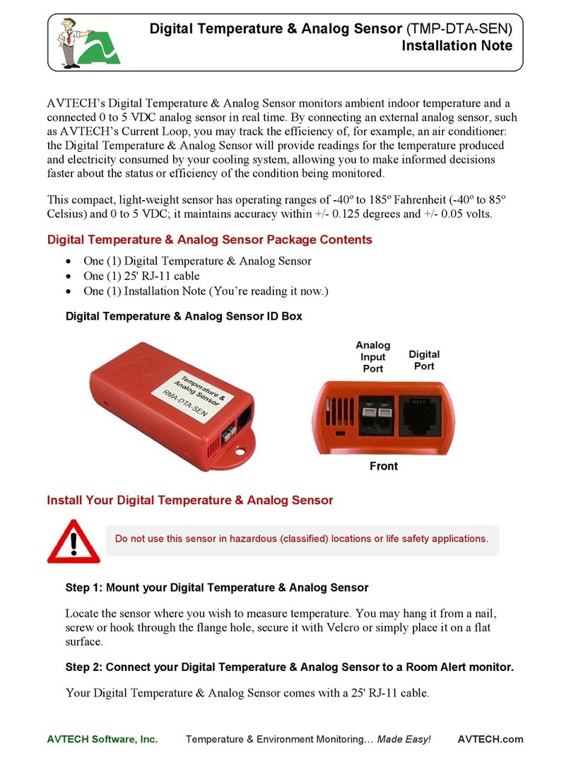 Avtech TMP-SDT-SEN Installation and operation manual
