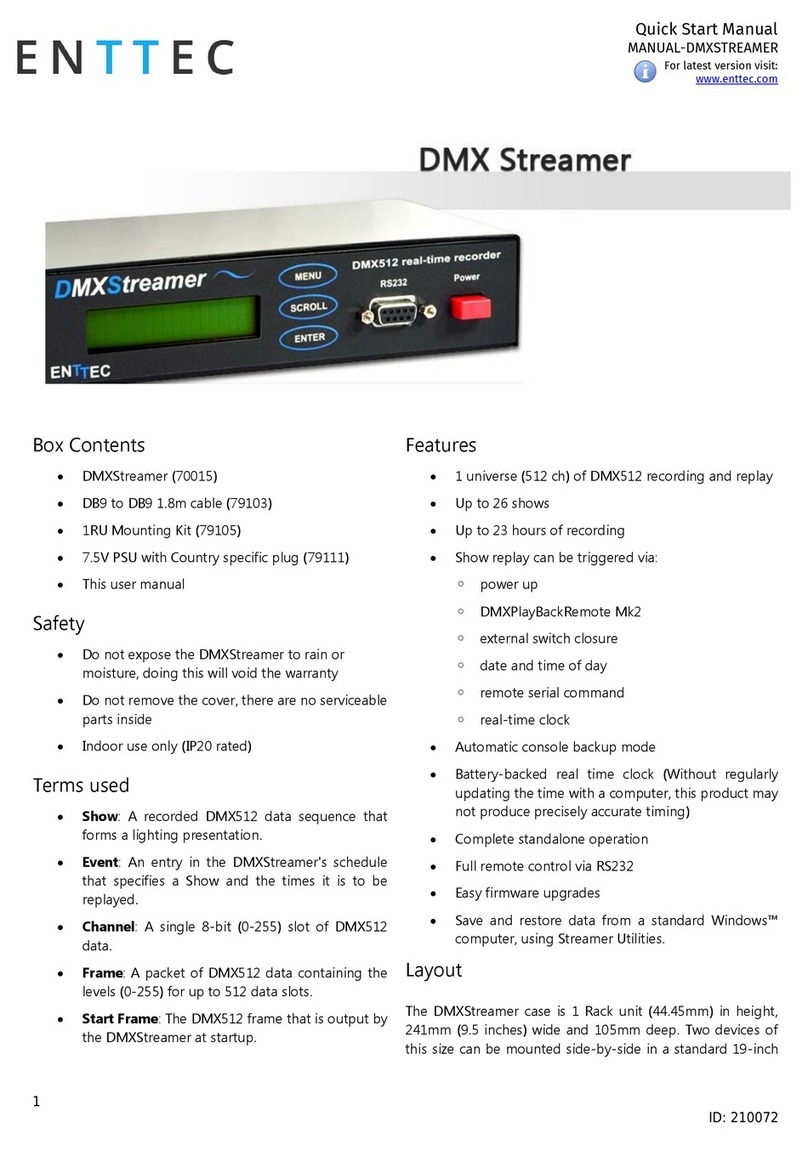 Enttec DMXStreamer Quick start manual