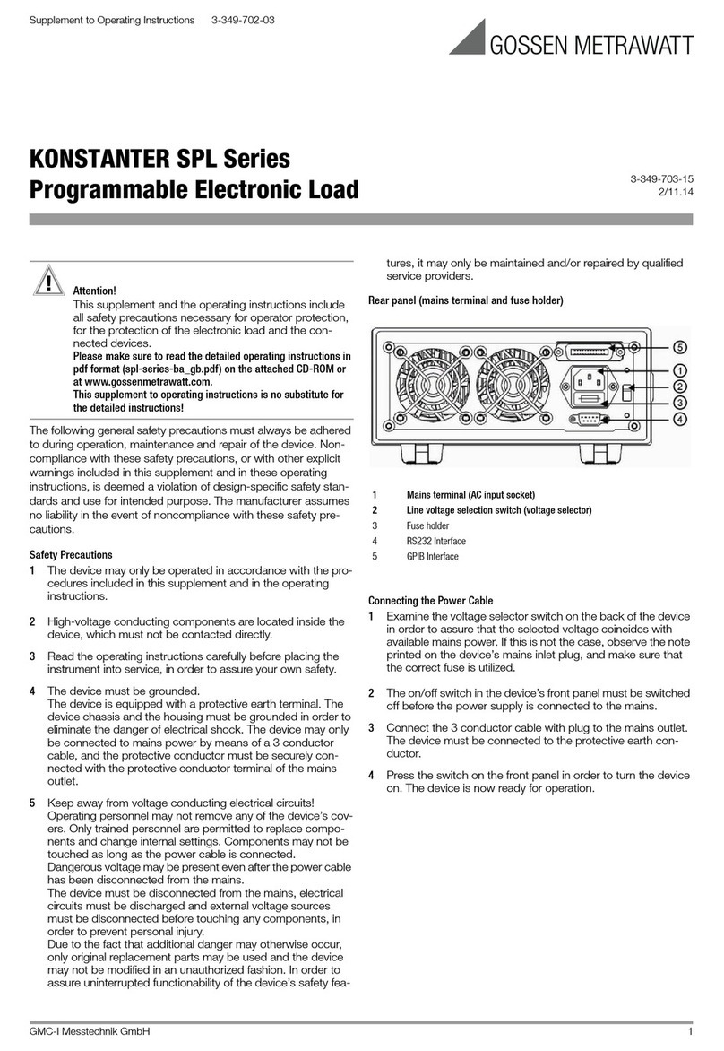 Gossen MetraWatt KONSTANTER SPL Series Operating instructions