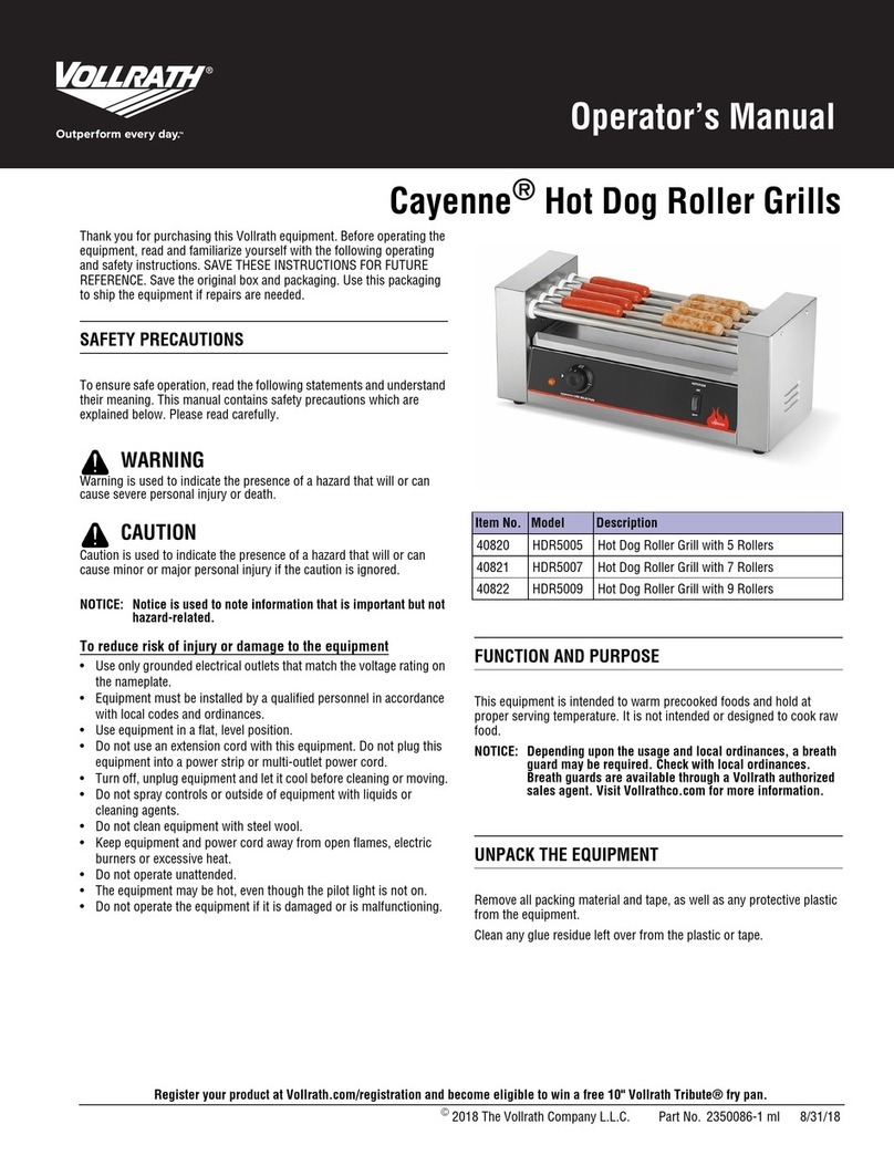 Vollrath Cayenne HDR5005 User manual Vollrath Cayenne HDR5005 User manual