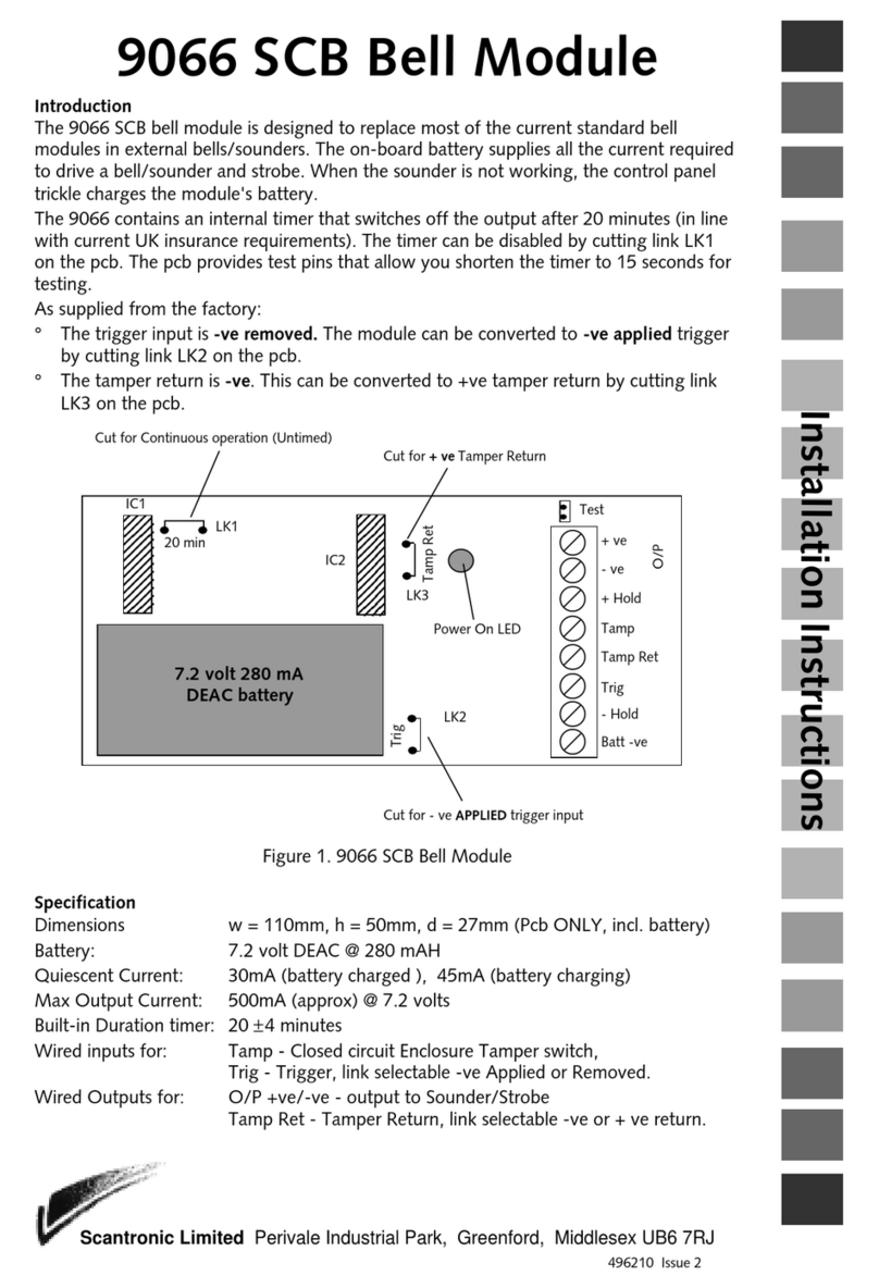 Scantronic 9066 SCB installation instructions