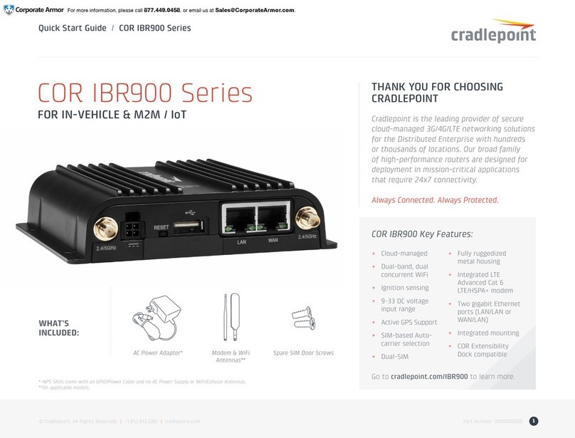 Cradlepoint COR IBR900 Series quick start guide