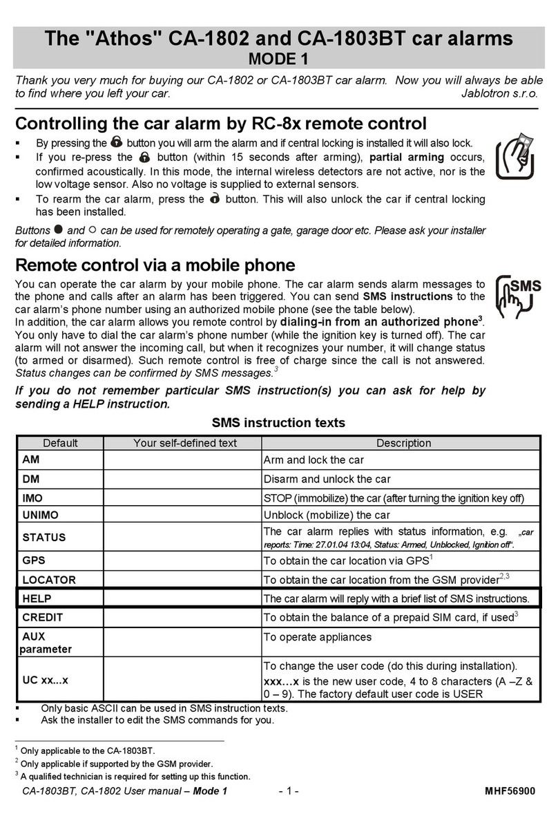 jablotron CA-1802 athos user manual