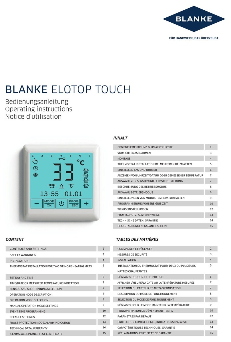 Blanke ELOTOP TOUCH operating instructions
