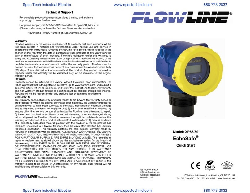 FlowLine EchoSafe XP88 User manual