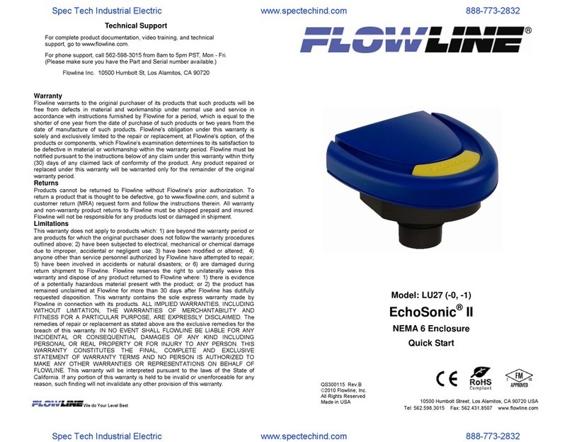 FlowLine EchoSonic II LU27 Series quick start