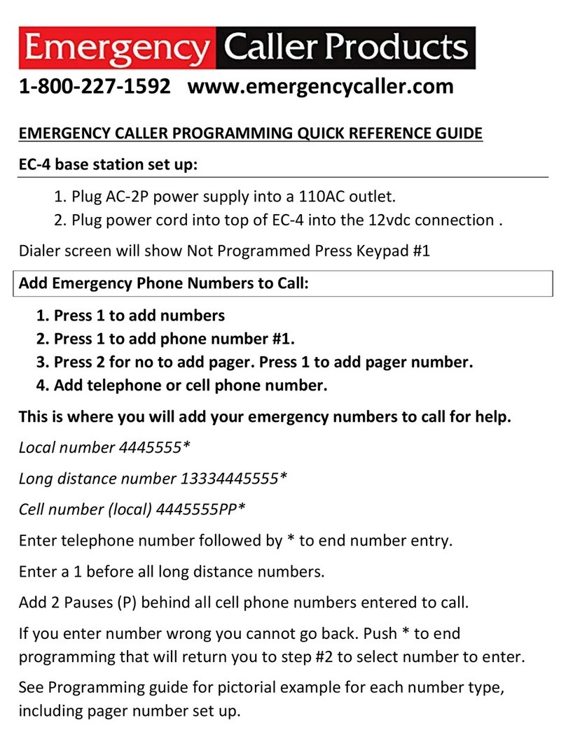 Emergency Caller Products EC-4 Programming Quick Reference Guide
