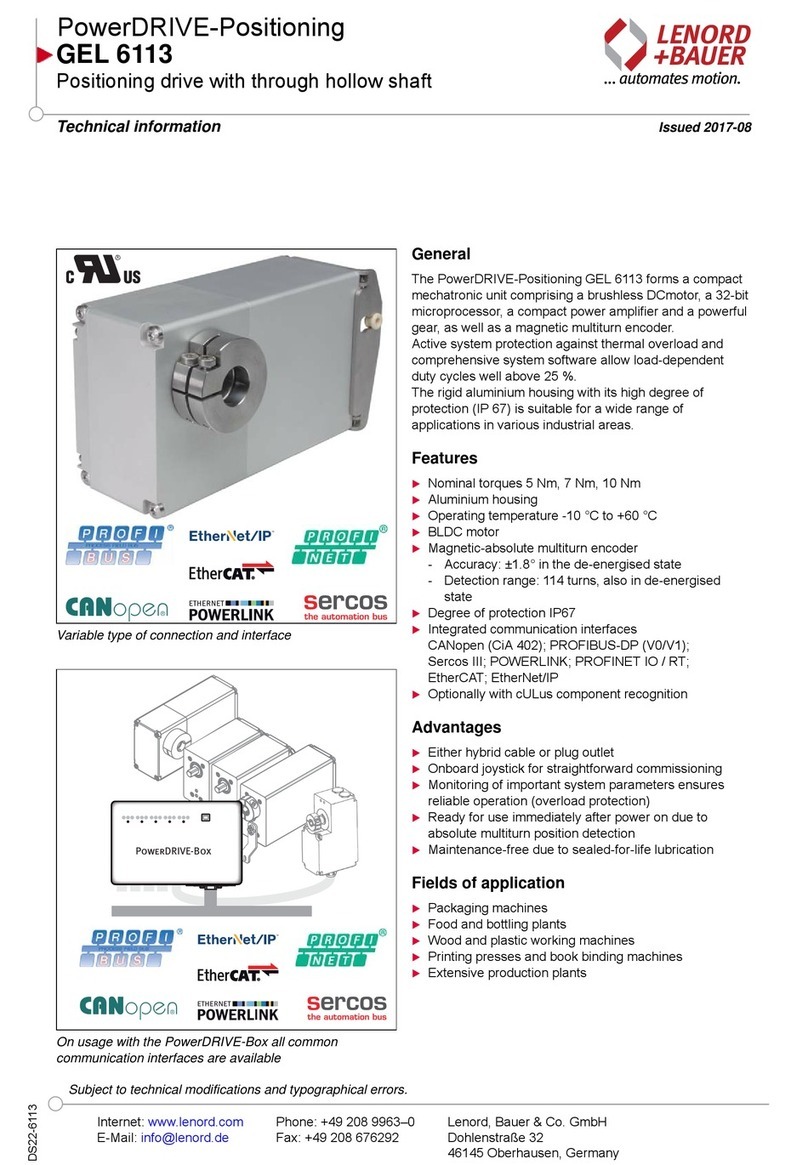 Lenord, Bauer PowerDRIVE-Positioning GEL 6113 technical information