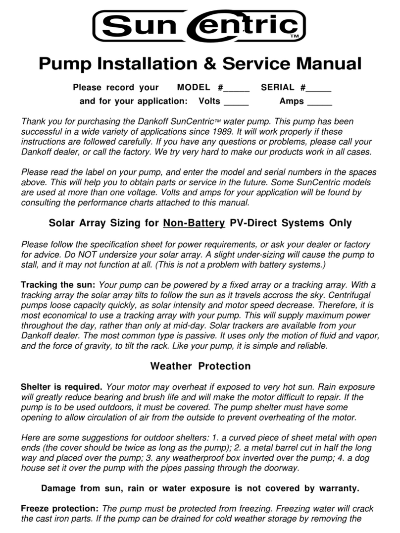 Dankoff Solar SunCentric Series Installation & service manual