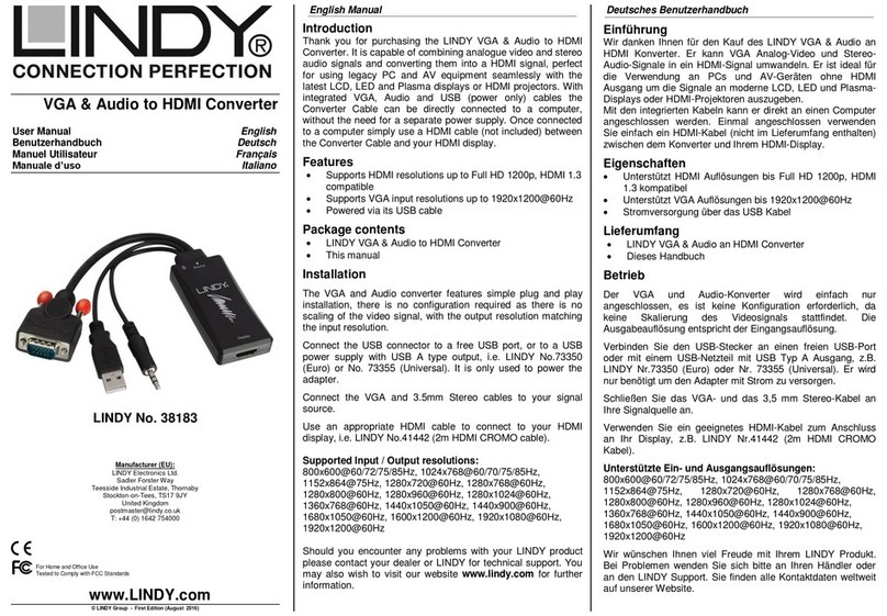 Lindy 38183 User manual