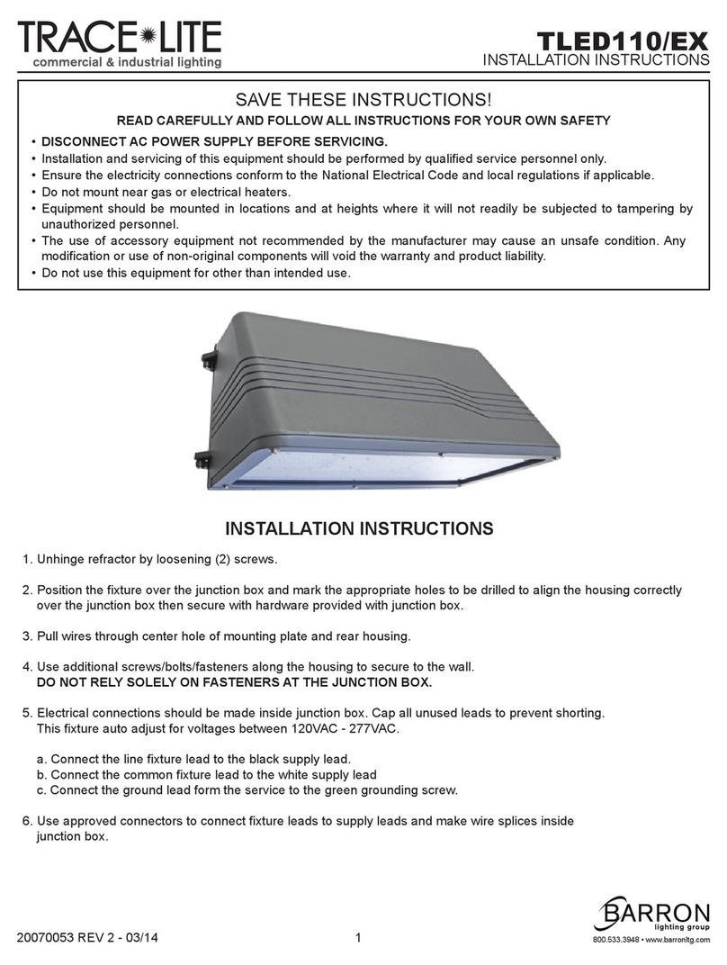 TRACE-LITE TLED110/EX installation instructions