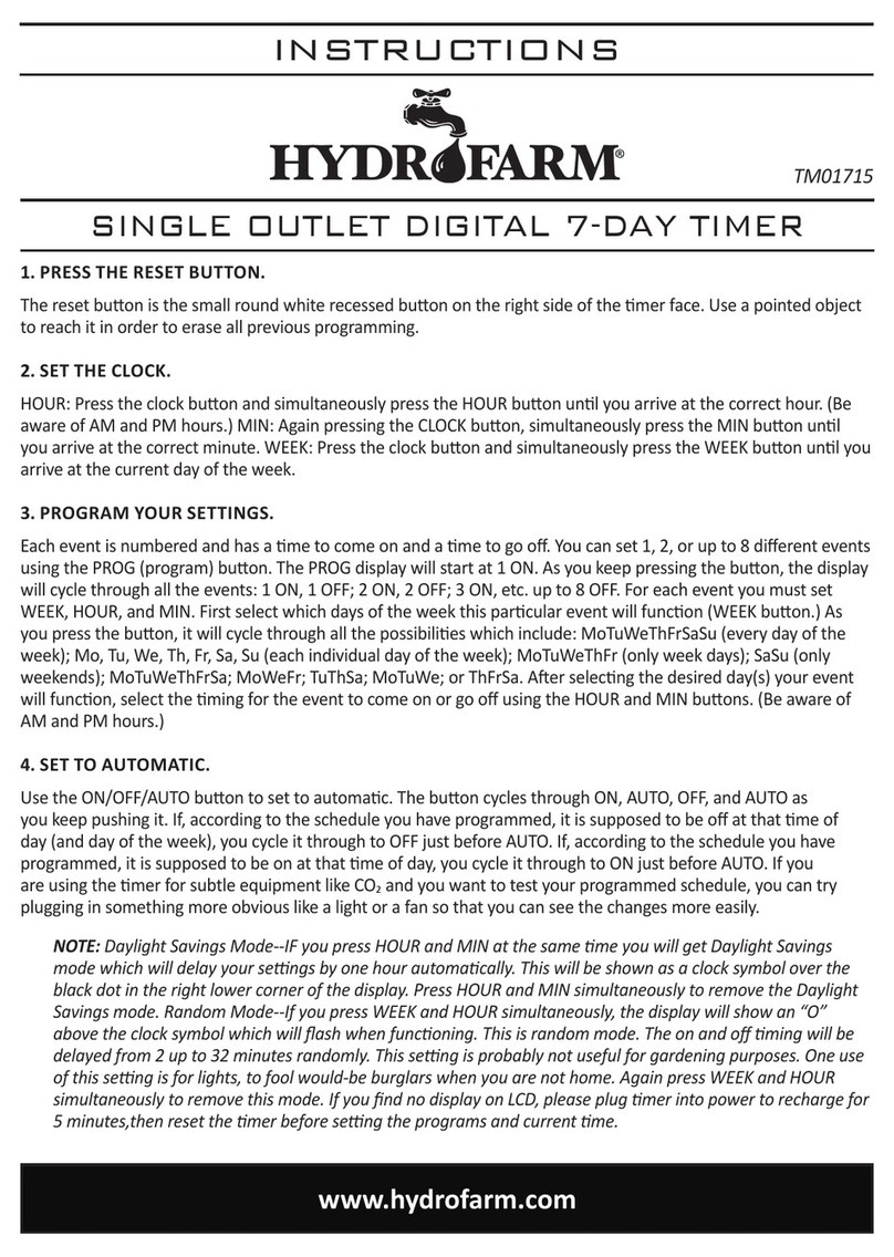 Hydrofarm TM01715 User manual