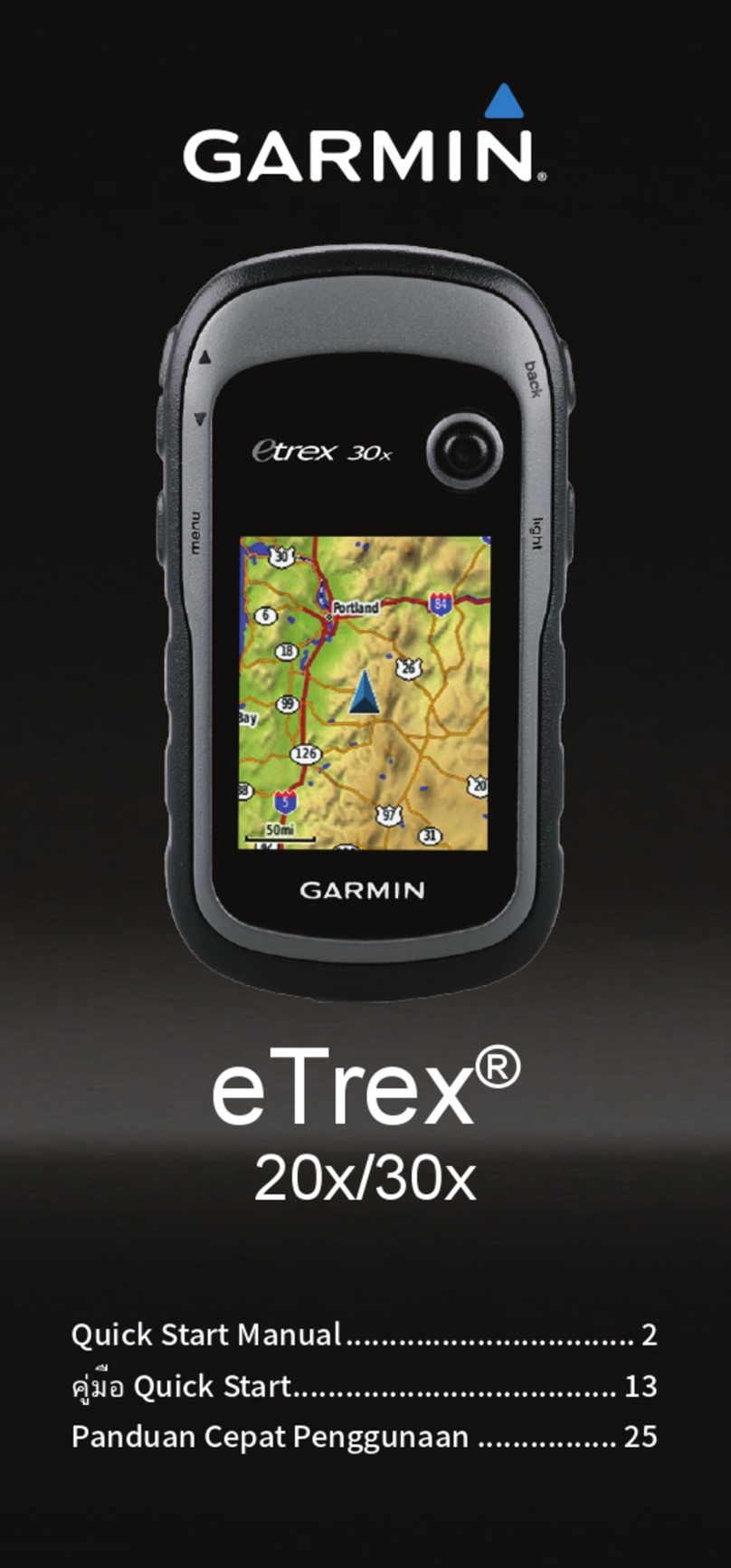 Garmin eTrex 30x Quick start manual