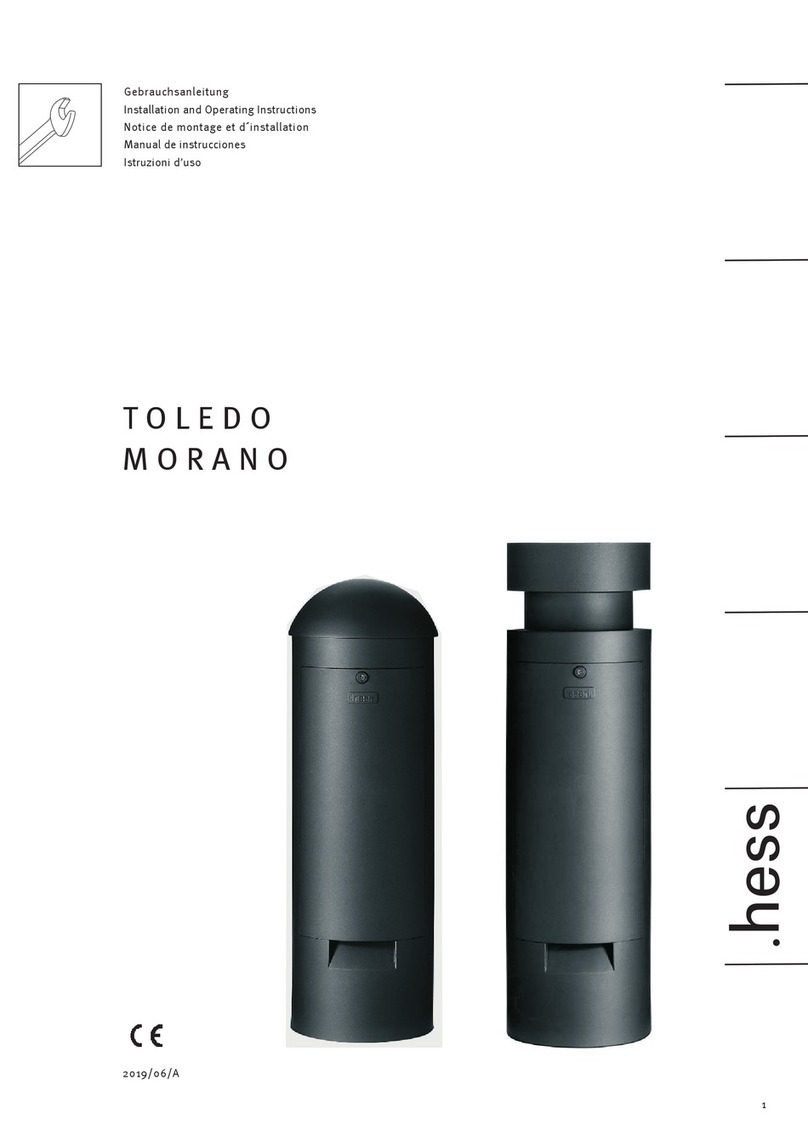 Hess TOLEDO Series Installation and operating instructions