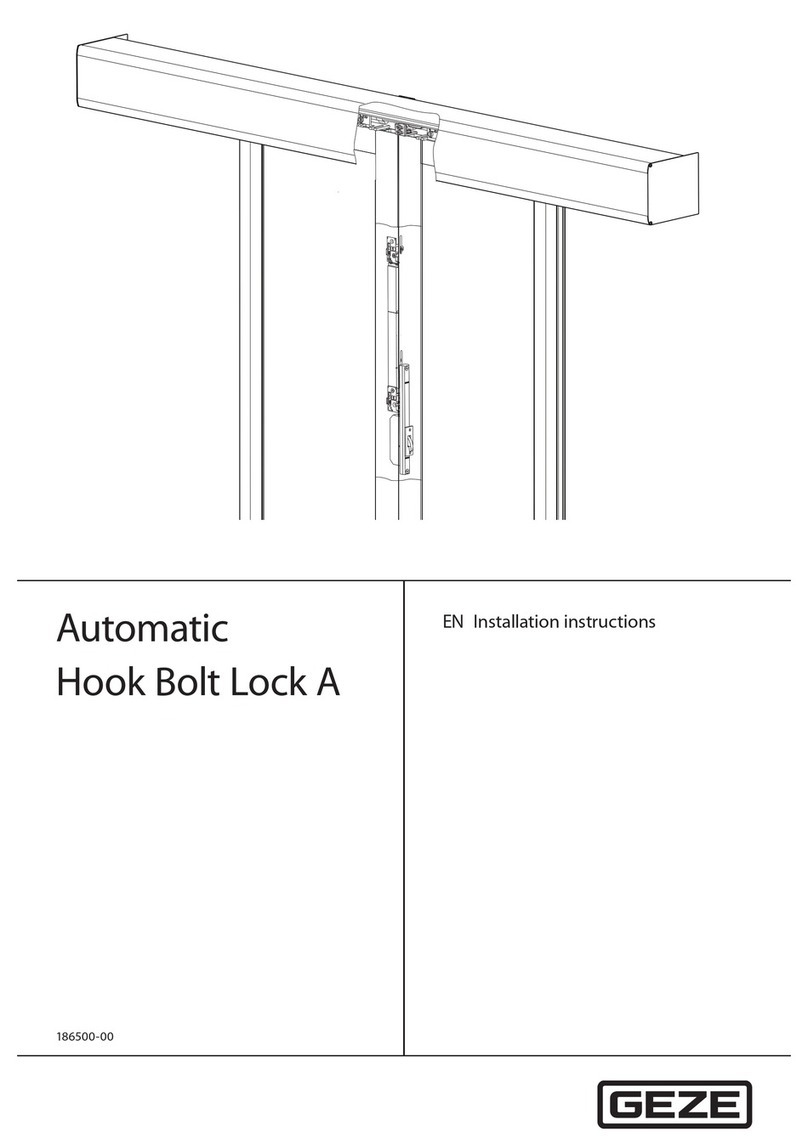 GEZE Hook bolt Lock A installation instructions