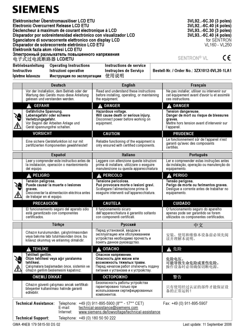 Siemens 3VL92 Series User manual