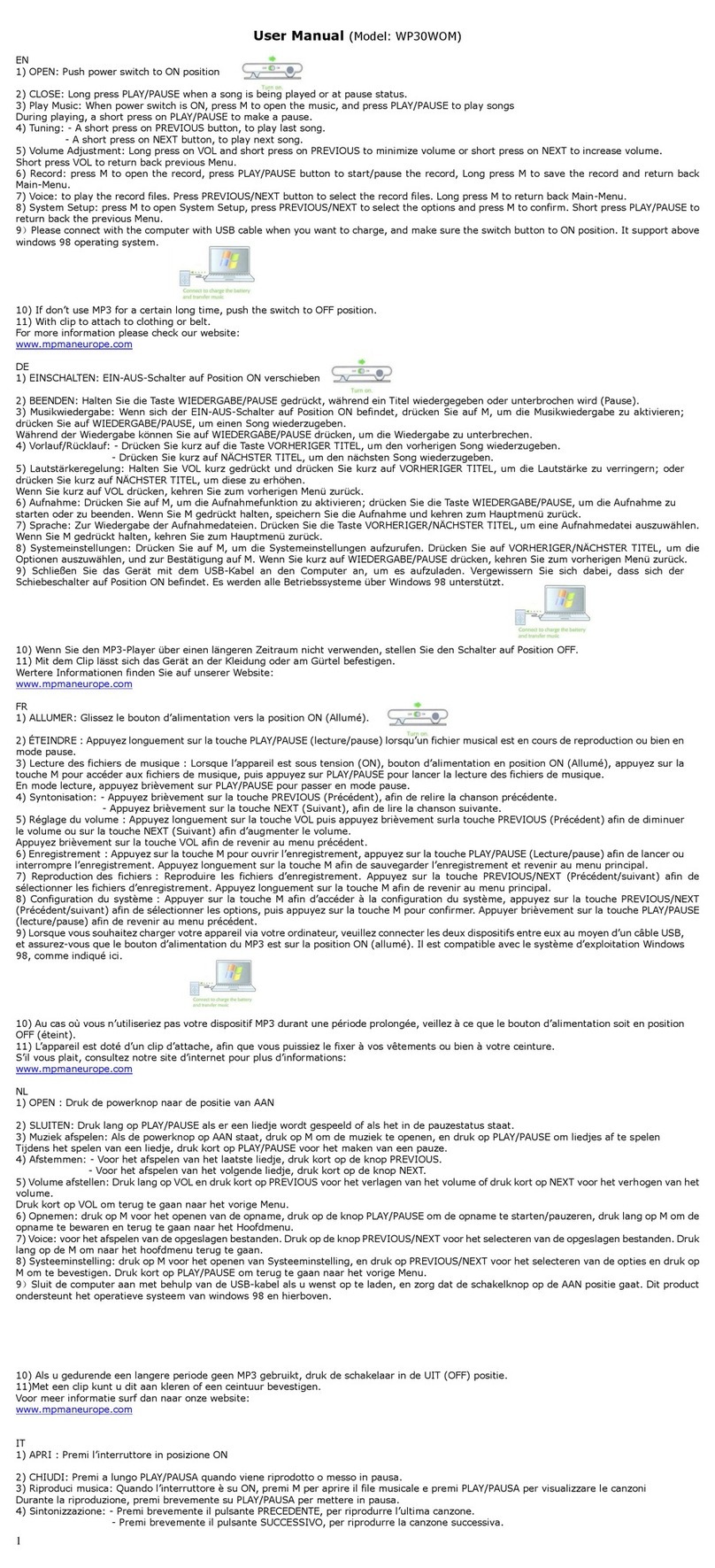 MP-Man WP30WOM user manual