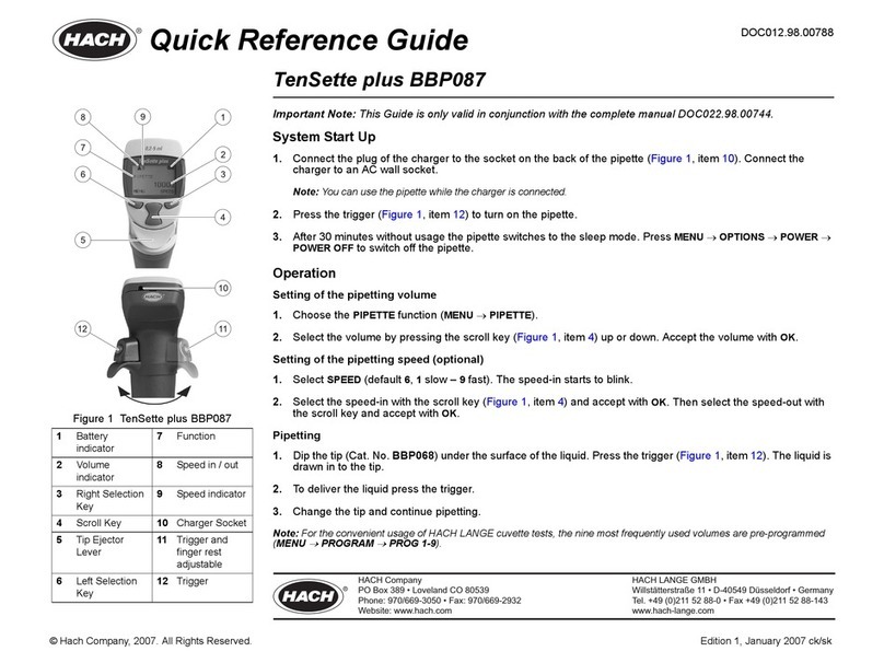 Hach TenSette plus BBP087 Quick reference guide