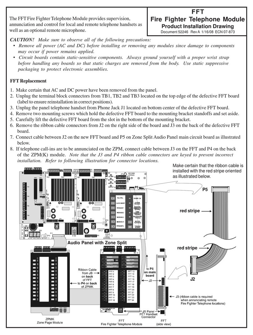 Honeywell Fire-lite FFT User manual