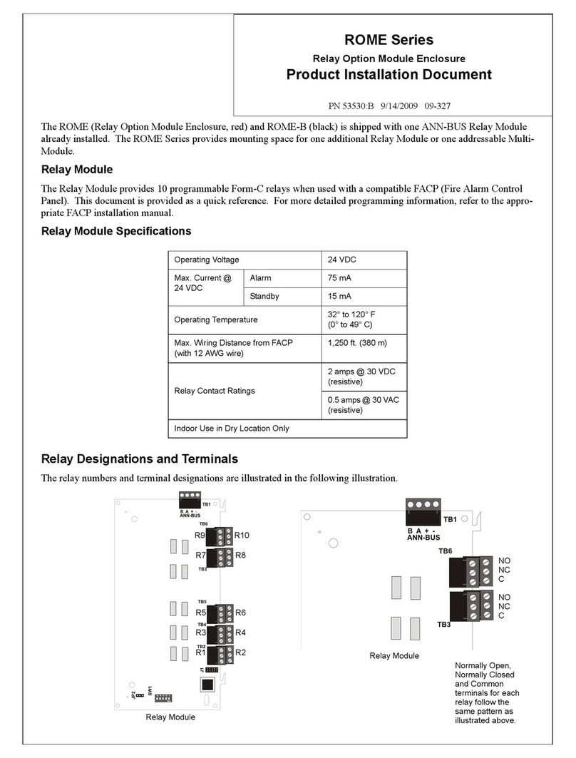 Honeywell Fire-lite ROME Series Product installation document Honeywell Fire-lite ROME Series Product installation document