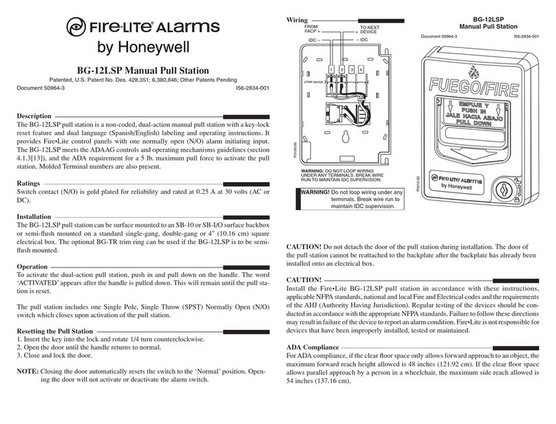 Honeywell FireLite BG-12LSP User manual