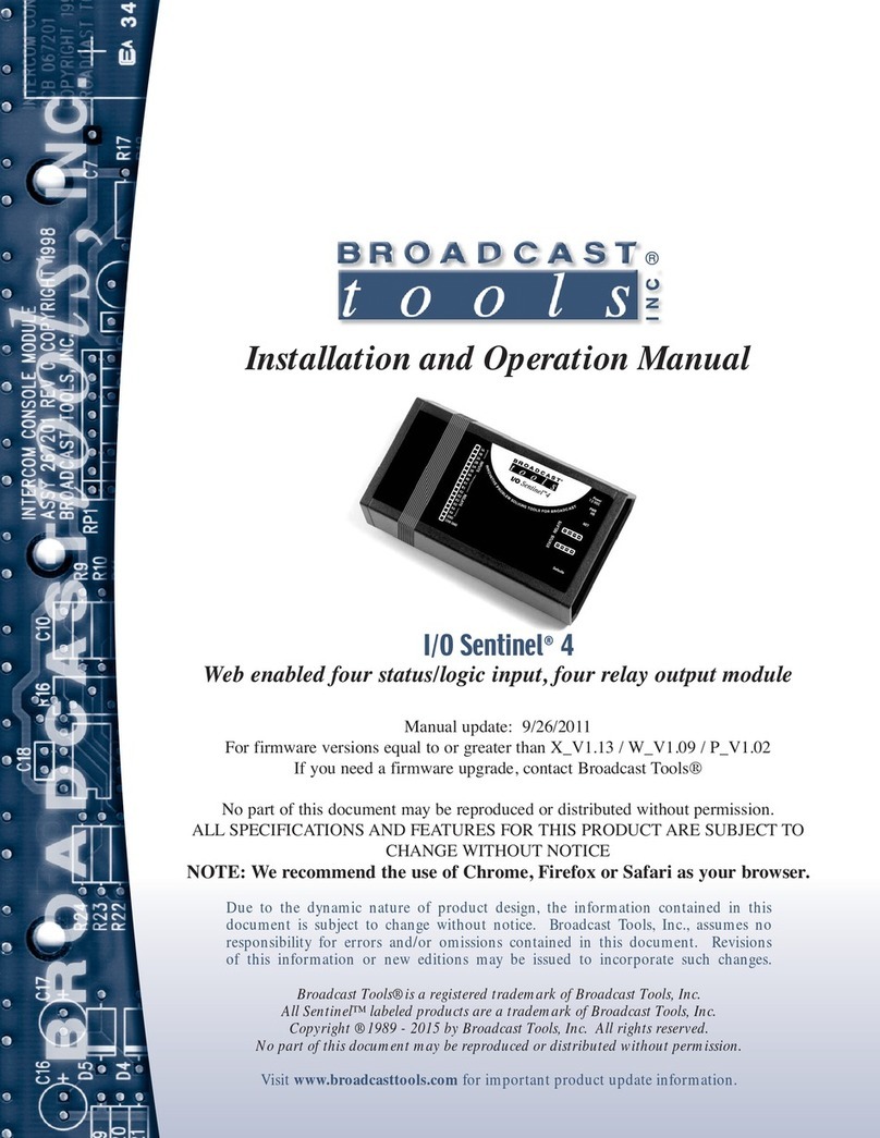 Broadcast Tools I/O Sentinel 4 User manual