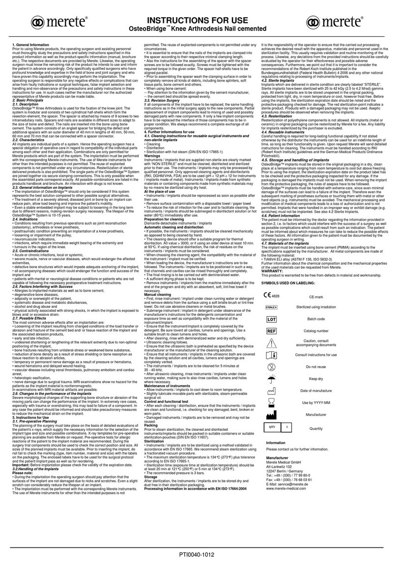merete OsteoBridge PTI0040-1012 User manual