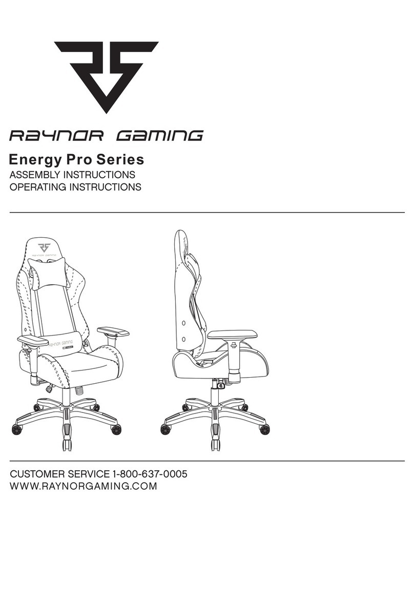 Raynor Gaming Energy Pro Series Assembly and operating instructions Raynor Gaming Energy Pro Series Assembly and operating instructions
