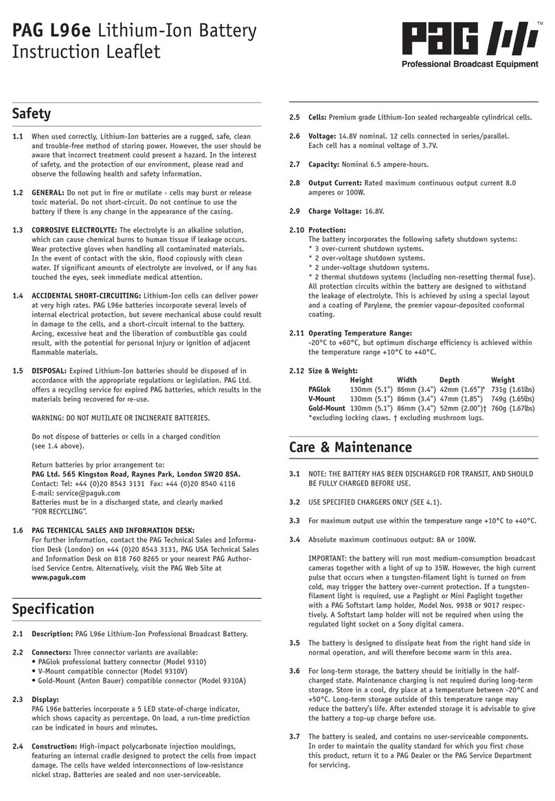 PAG L96e Instruction leaflet