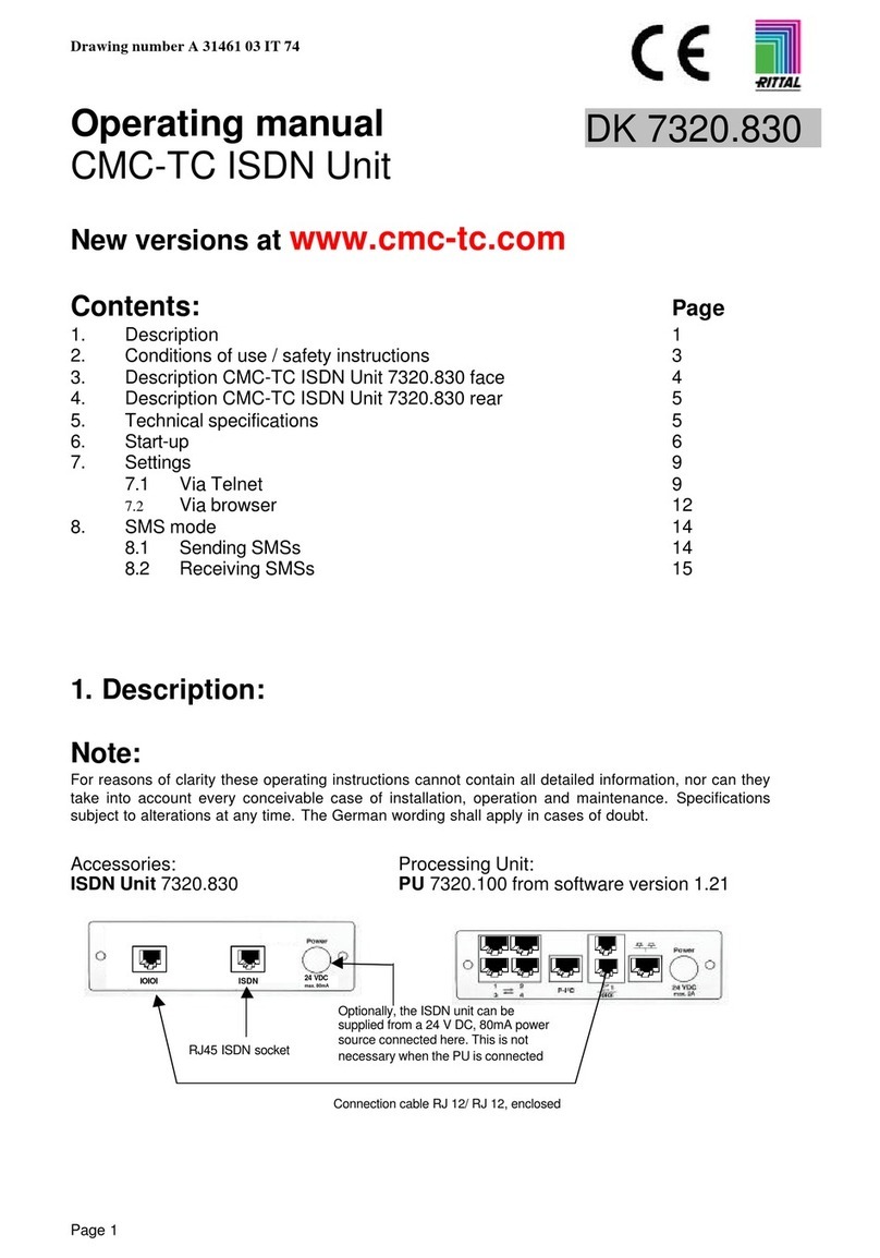 Rittal CMC-TC ISDN Unit 7320.830 operating manual