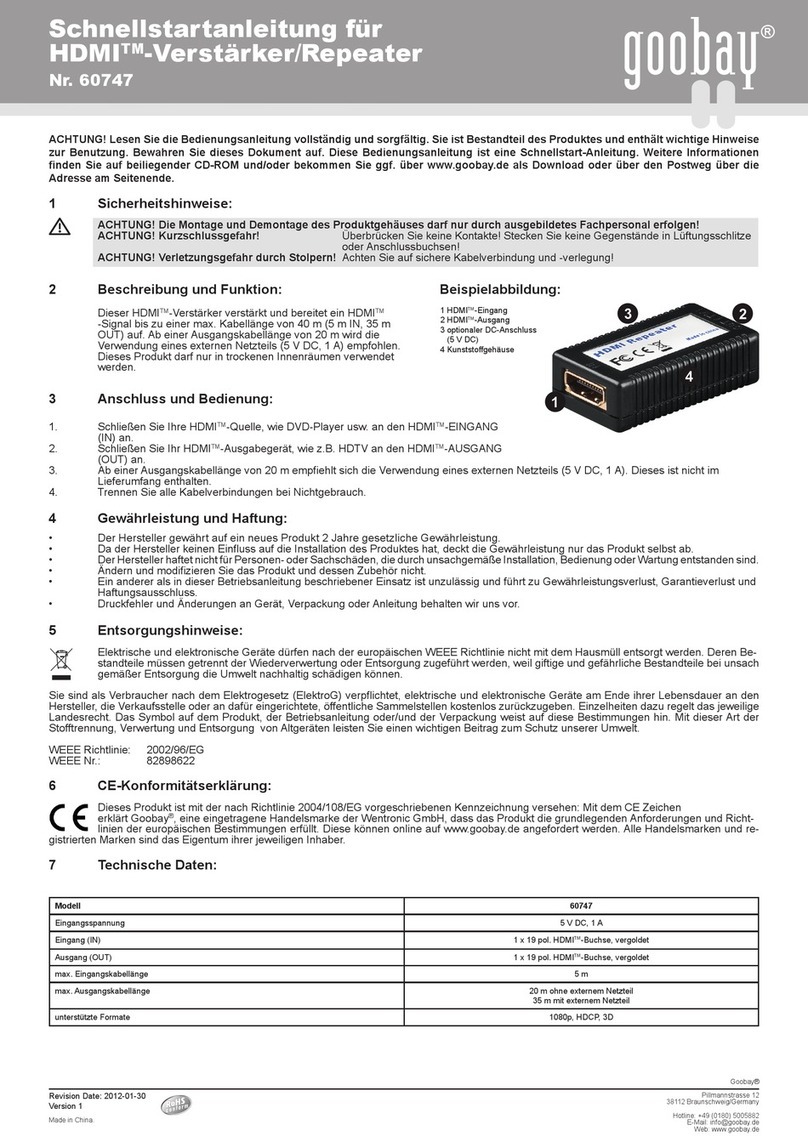 Goobay 60747 quick start guide