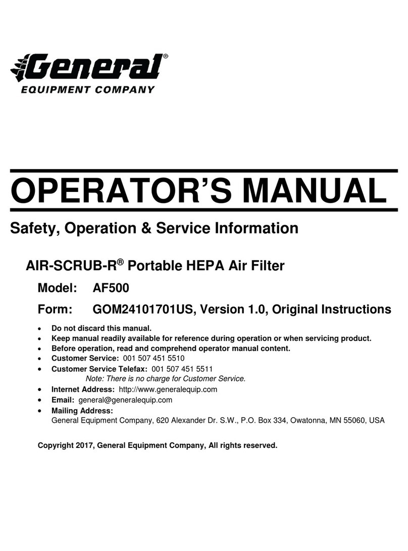 General AIR-SCRUB-R AF500 Operator's manual