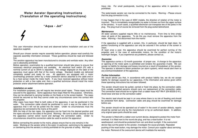 Linn Aqua-Jet operating instructions