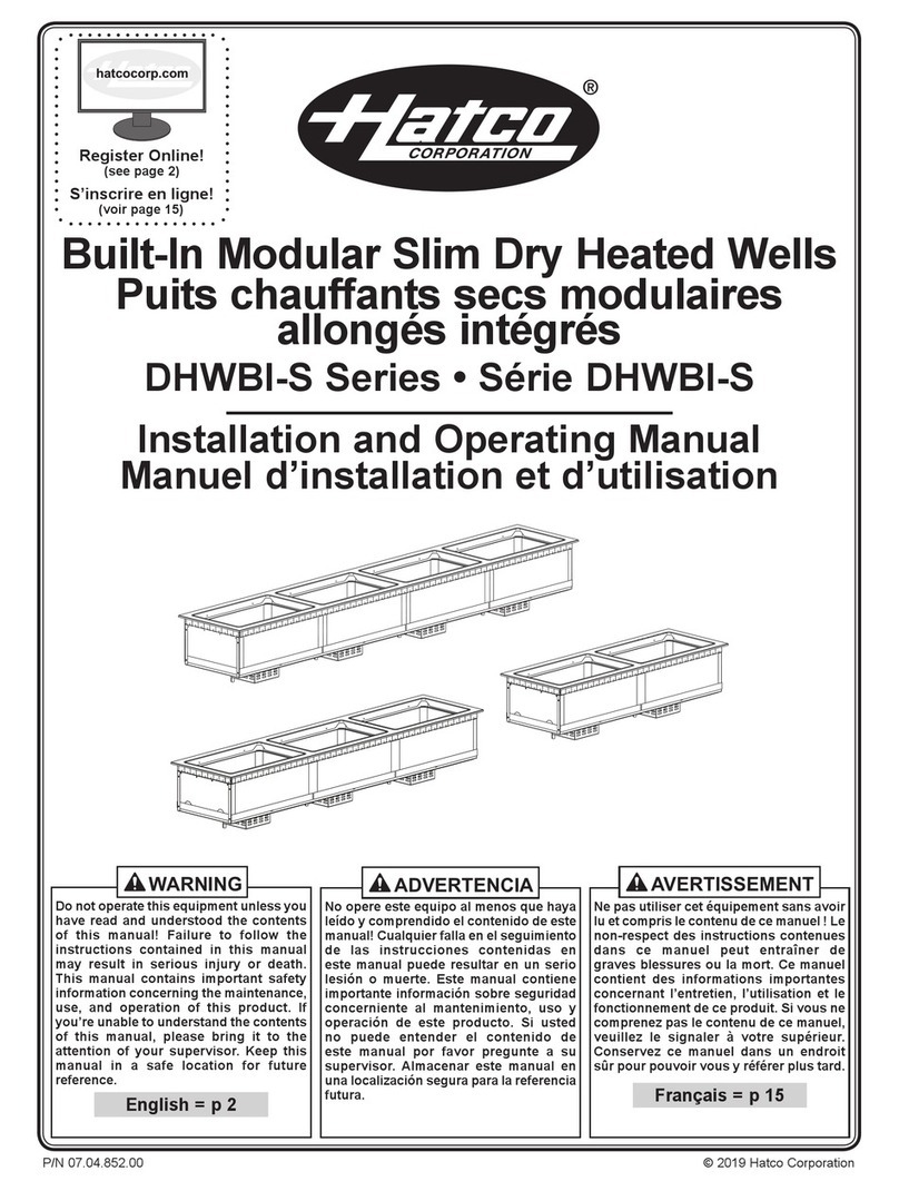 Hatco DHWBI-S Series User manual