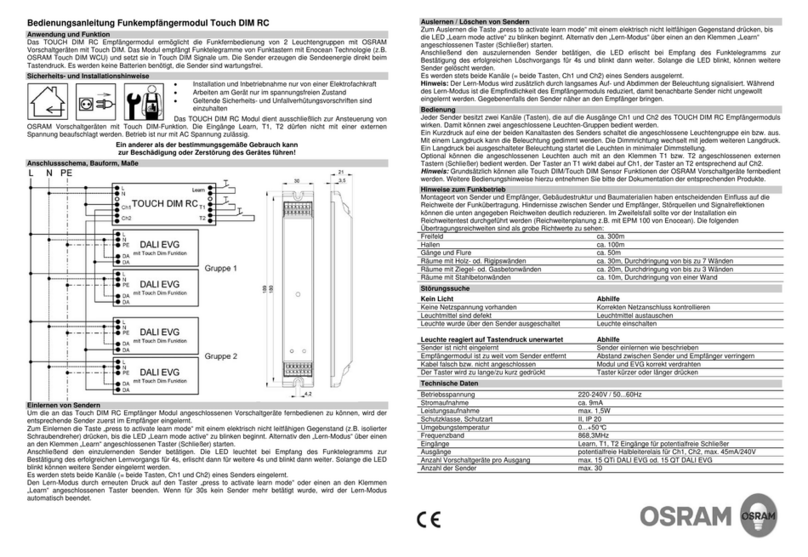 Osram Touch DIM RC User manual
