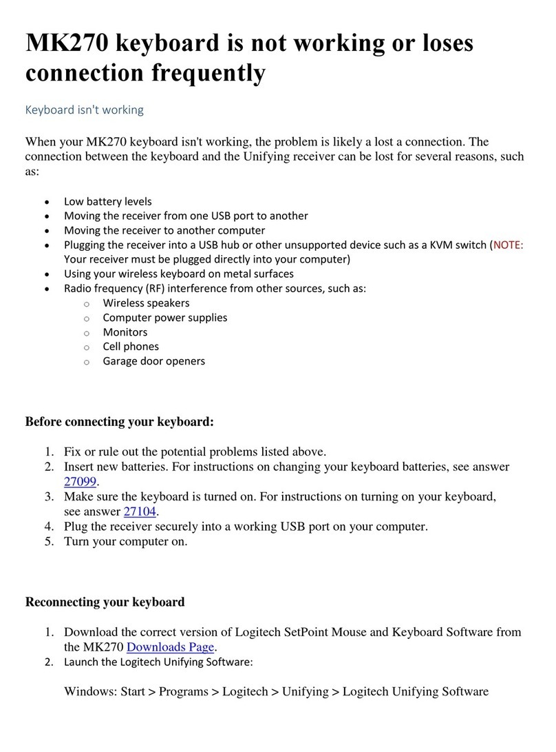 Logitech Combo MK270 User manual