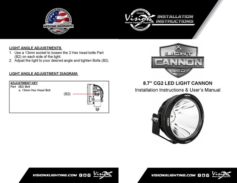 Vision X 8.7" CG2 LED Light Cannon Installation instructions & user manual Vision X 8.7" CG2 LED Light Cannon Installation instructions & user manual