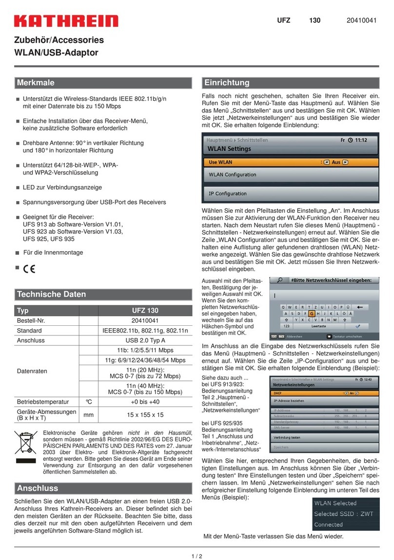 Kathrein UFZ 130 quick start guide