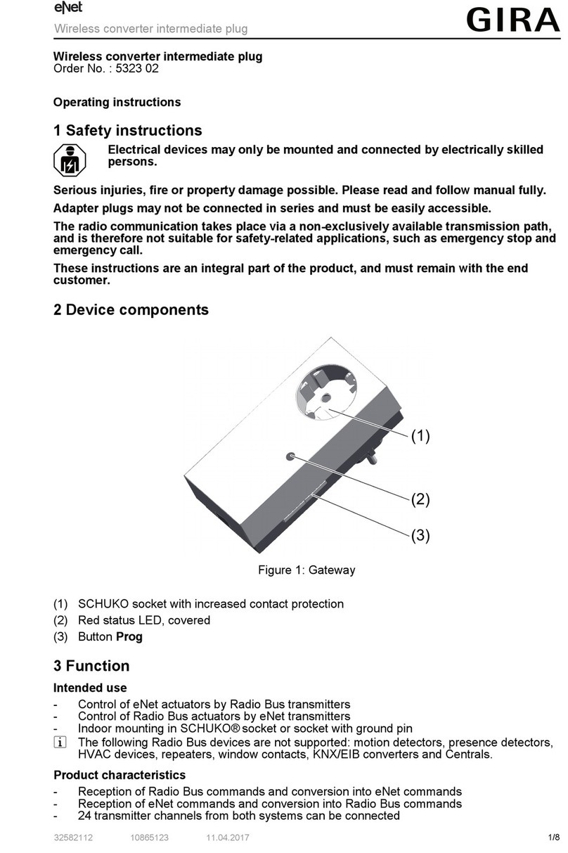 Gira eNet 5323 02 operating instructions