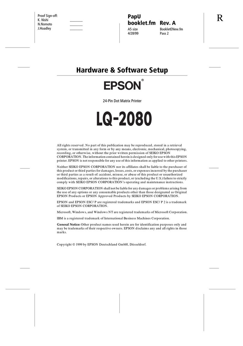 Epson LQ-2080 Mounting instructions