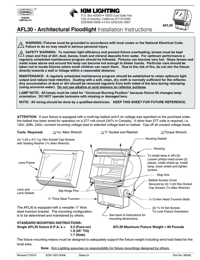 kim lighting AFL30 installation instructions