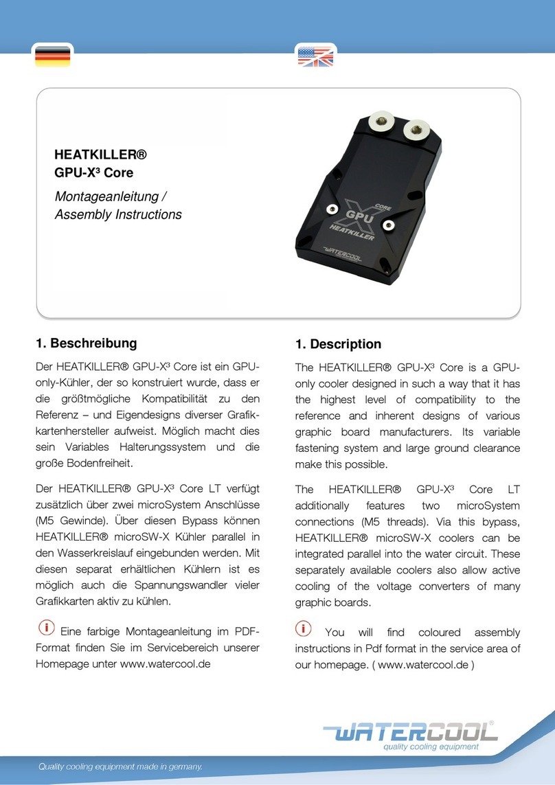 Watercool HEATKILLER GPU-X3 Core Series User manual
